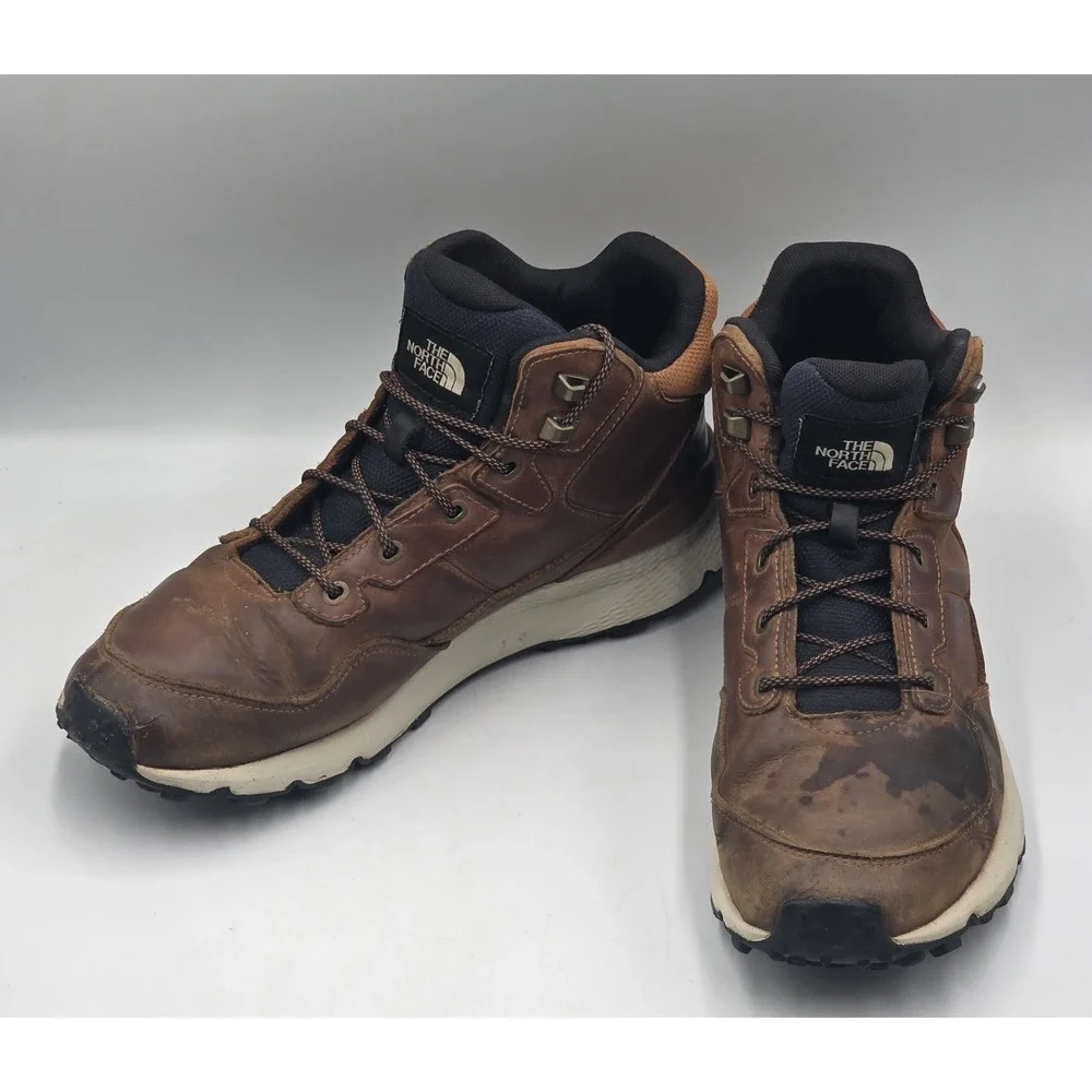 The North Face Men's Vals II Mid Leather Waterproof Boots Brown Size 10